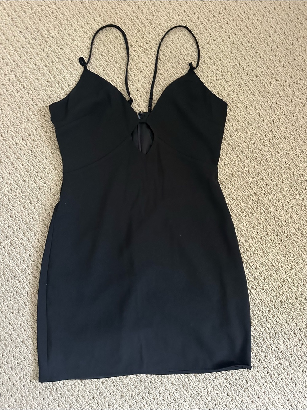 Lovers + Friends Niko Black Mini Dress with Front Keyhole